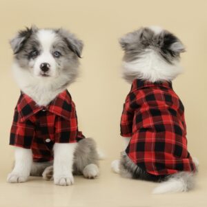 Plaid dog shirt, plaid shirt for dog suits.